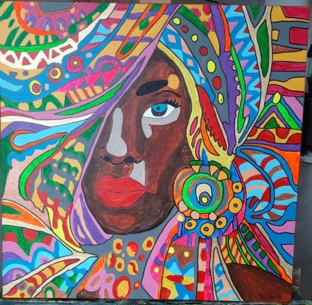 Vrouwenhoofd met sluiers