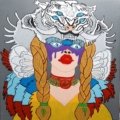 Woman with Double Eyed Tiger