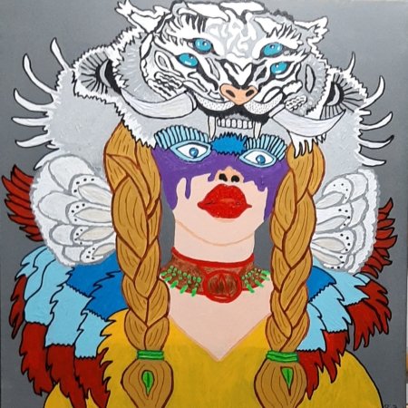 Woman with Double Eyed Tiger