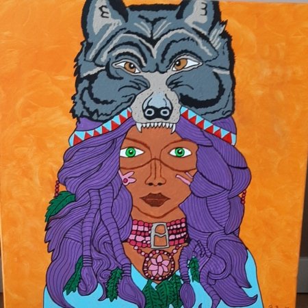 Woman with Wolf head