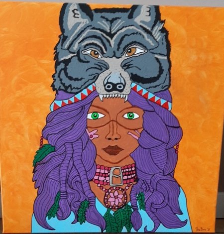 Woman with Wolf head