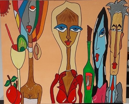 Four People and a wine glass