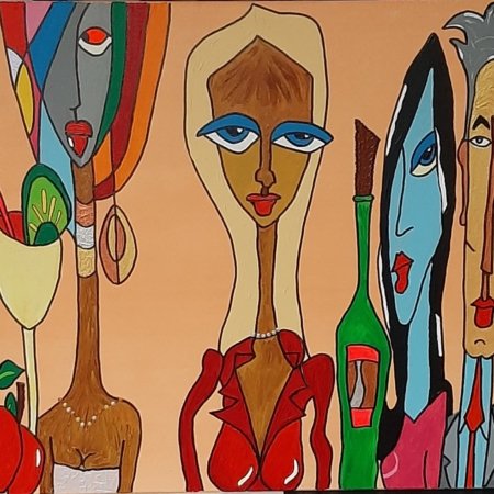 Four People and a wine glass