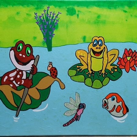 Fantasy Kikkers in Vijver
